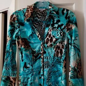 Women animal print top blouse